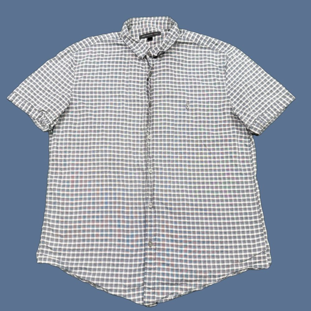 John Varvatos John Varvatos Button Up Shirt Men's L Brown Short Sleeve Casual Size US L / EU 52-54 / 3 - 1 Thumbnail