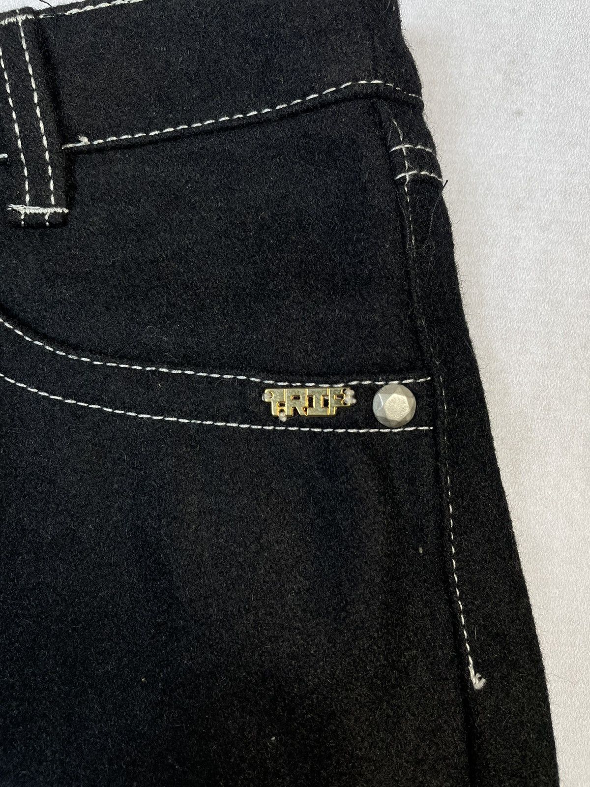 Japanese Brand 2000s Spiral Girl Lips Wool Felt Micro Skirt Size 28" / US 6 / IT 42 - 3 Thumbnail