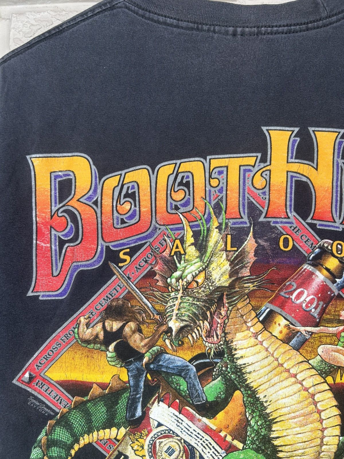Vintage Vintage Boot Hill Saloon Bike Week 2001 Faded Pocket T Shirt Size US M / EU 48-50 / 2 - 3 Thumbnail