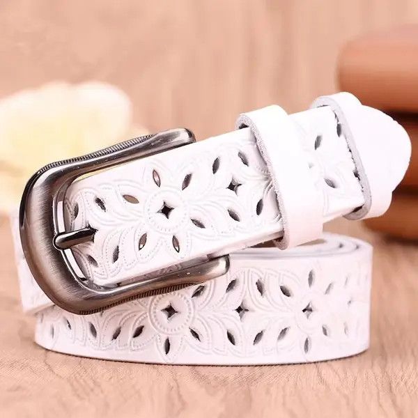 image of Unbrnd x Very Cool White Floral Theme Belt, Men's
