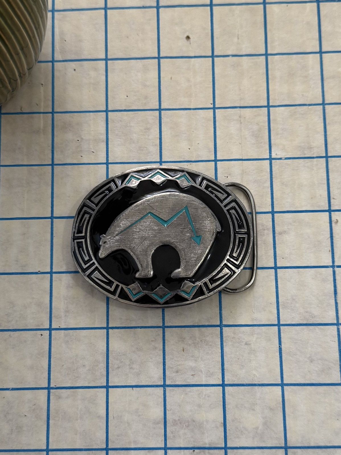 Other × Vintage Vintage Siskiyou Bear Market Turquoise Western Belt Buckle Size ONE SIZE - 1 Thumbnail