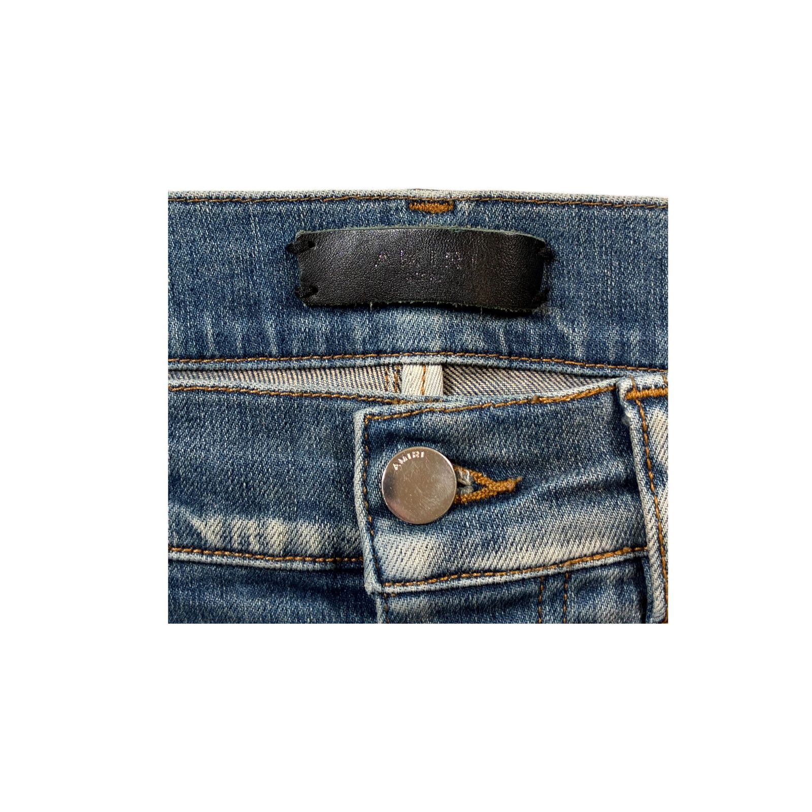 Amiri Amiri Patch Dark Wash & Black Jeans Size US 30 / EU 46 - 4 Thumbnail