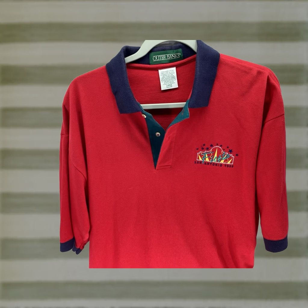 Cutter & Buck VINTAGE Cutter & Buck Fiesta San Antonio 1999 Polo Shirt Men Large Red Short Sleeve VTG Size US L / EU 52-54 / 3 - 1 Thumbnail