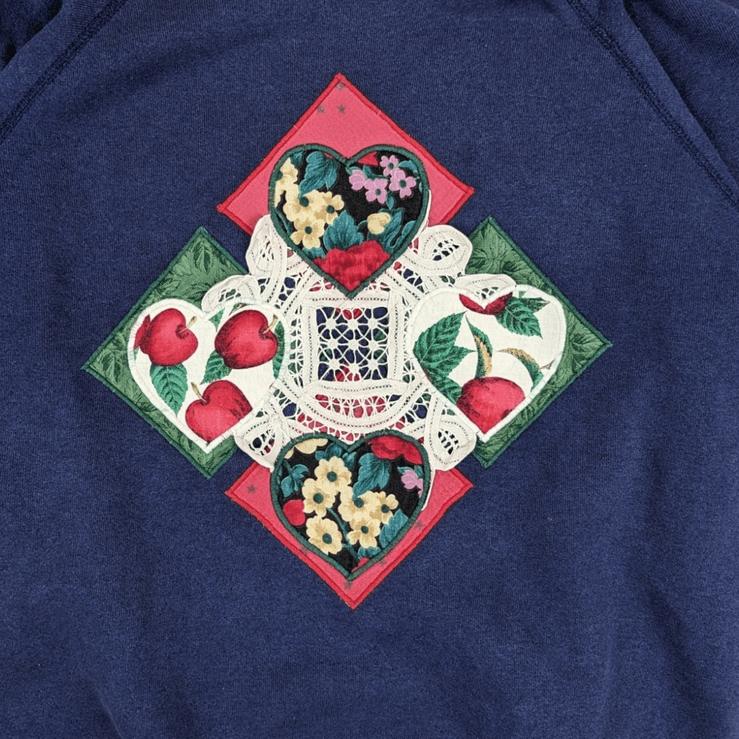 Hanes Vintage 1991 HANES Custom Hand Embodied Flower Sweatshirt Size US L / EU 52-54 / 3 - 5 Thumbnail