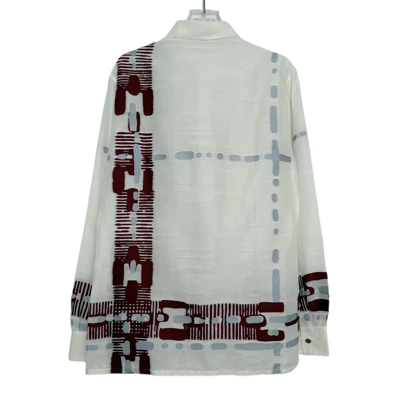 Hermes Hermes White Irregular Pattern Shirt K26WX Size US S / EU 44-46 / 1 - 2 Thumbnail