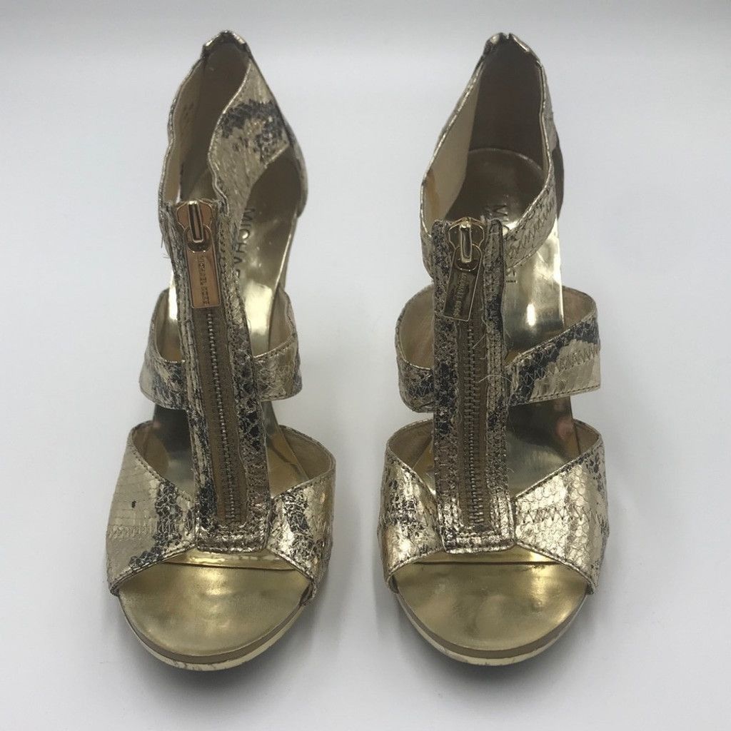 Michael Kors MICHAEL KORS | Berkeley T Strap Snakeskin Heels Size US 6.5 / IT 36.5 - 15 Thumbnail