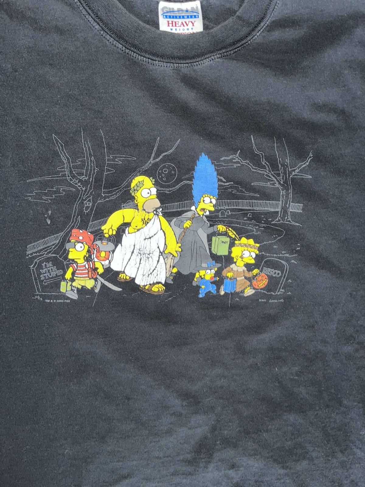 Vintage Crazy Y2K Faded Distressed Baggy Halloween The Simpsons Tee Size US XXL / EU 58 / 5 - 2 Thumbnail