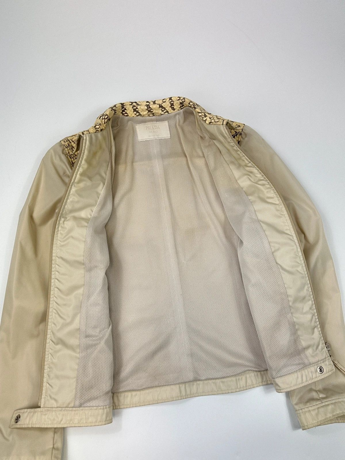 Prada Prada Milano SS99 White Cream Python Leather & Nylon Jacket Size M / US 6-8 / IT 42-44 - 10 Thumbnail