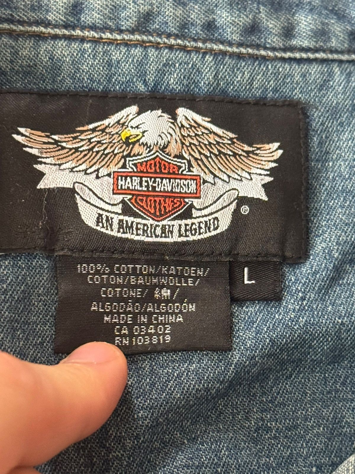 Harley Davidson Harley Davidson USA Vintage Button Up Denim Vest Large Size US L / EU 52-54 / 3 - 2 Thumbnail