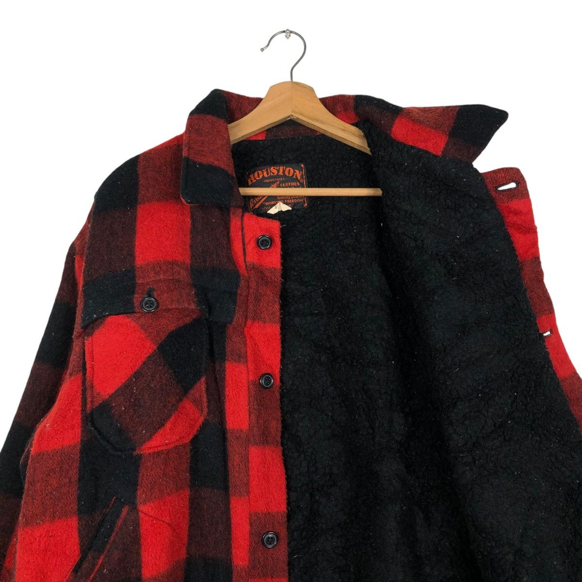 Japanese Brand 🔥VINTAGE WOOL BUTTON BOMBER JACKET HOUSTON TARTAN DESIGN Size US M / EU 48-50 / 2 - 14 Thumbnail