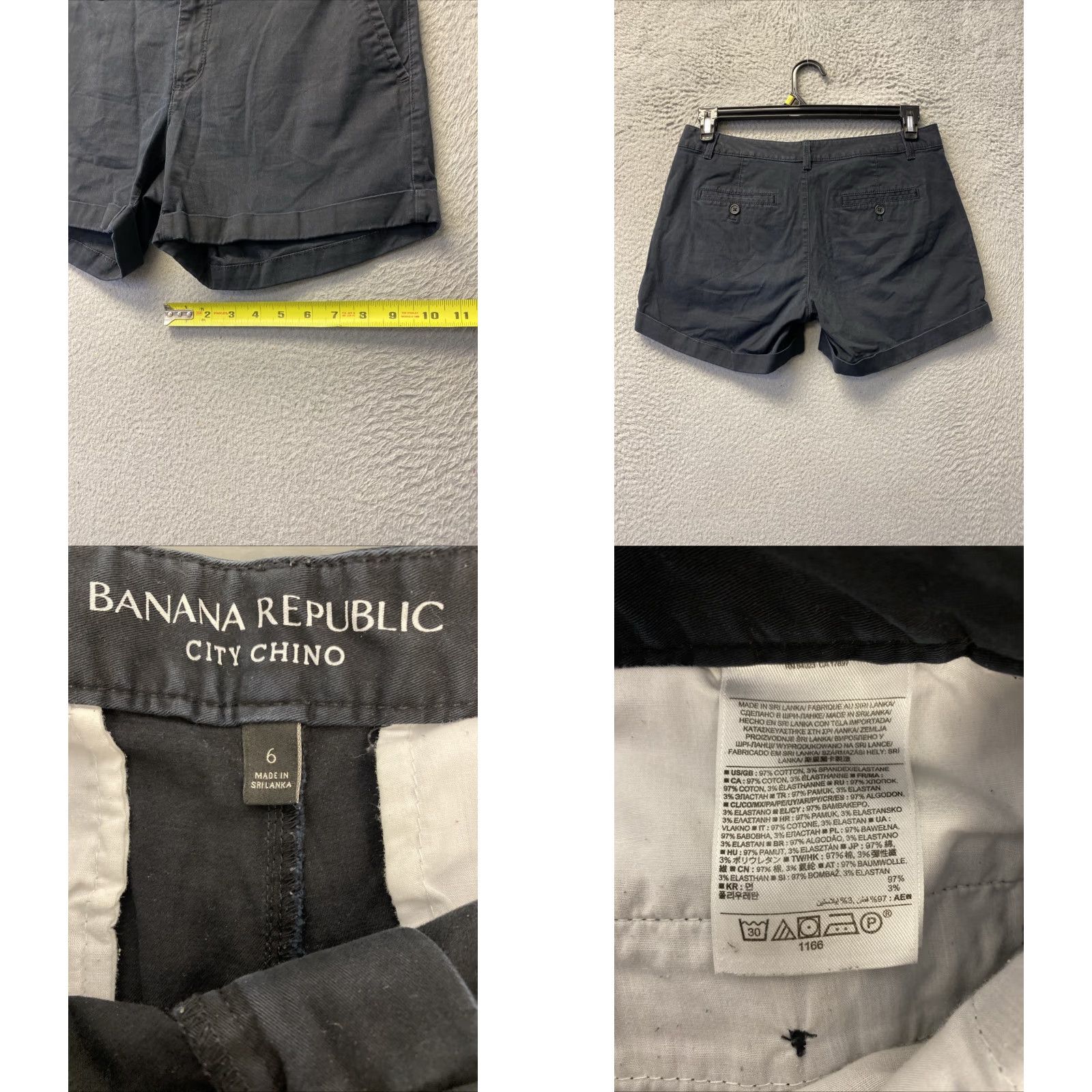 Banana Republic VINTAGE: Banana Republic Shorts Womens 6 Chino Summer BLACK Casual Pockets/0550 Size 28" / US 6 / IT 42 - 8 Thumbnail