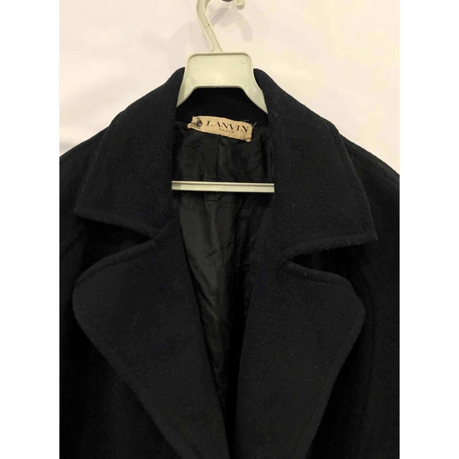 Lanvin VINTAGE Lanvin Paris Wool Blend Coat Black Oversized XL Overcoat Peacoat Women Mens? XL Size XL / US 12-14 / IT 48-50 - 7 Thumbnail