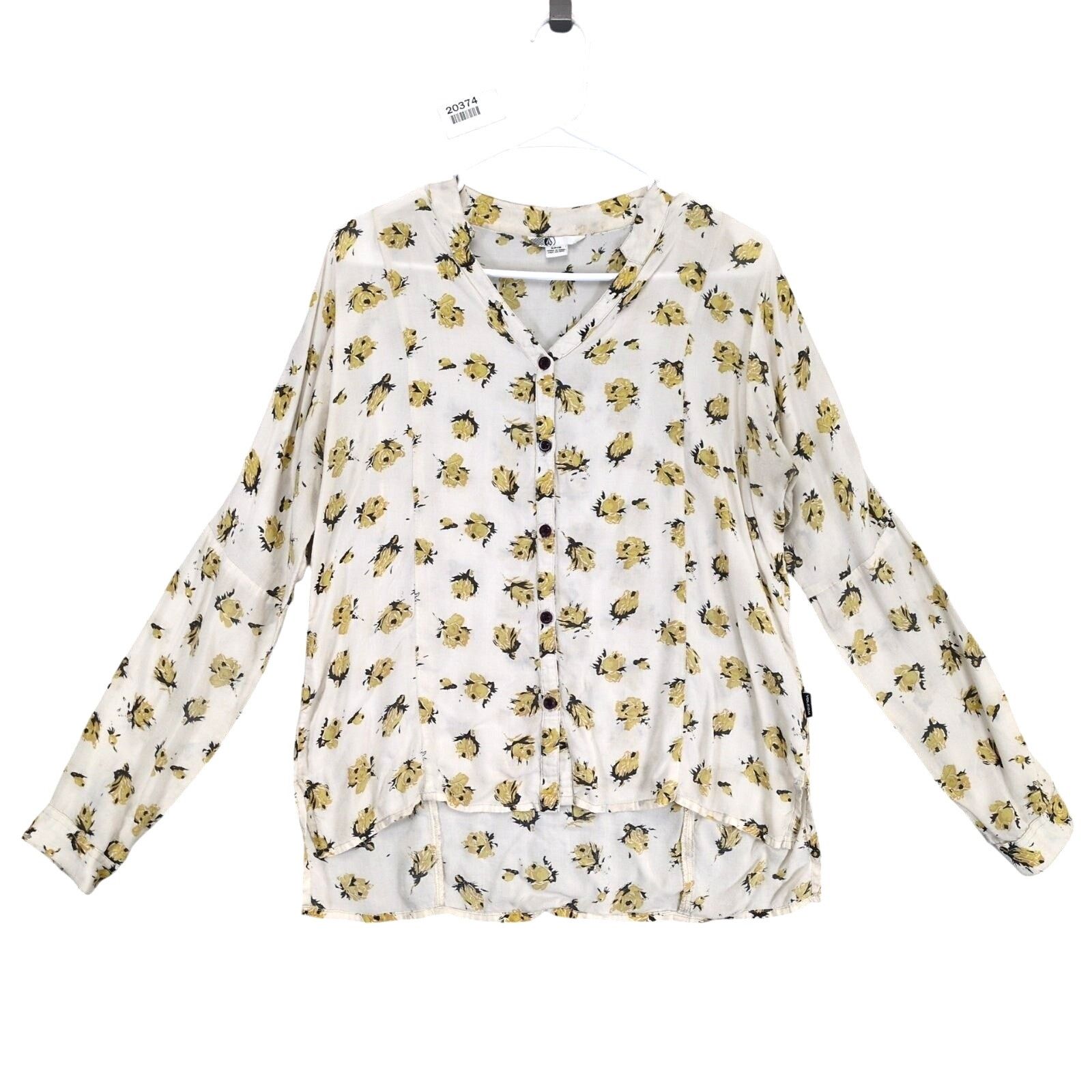 Volcom Volcom Women's S Nova Yellow Rose Button Up Shirt Size S / US 4 / IT 40 - 1 Thumbnail