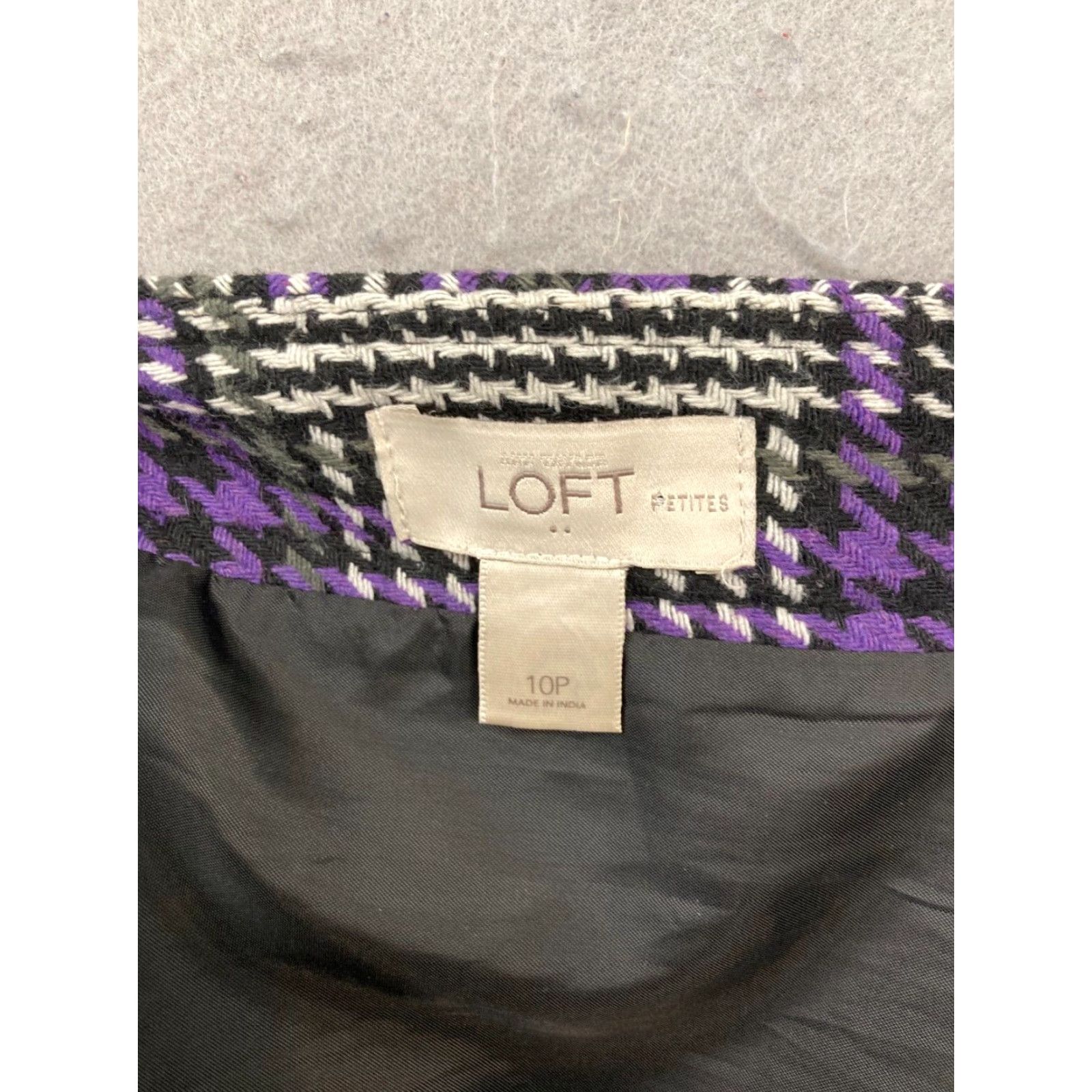Loft LOFT Skirt Women's 10P Short Wool Tweed Check Multicolor A-Line Petites Womens Size 32" / US 10 / IT 46 - 6 Thumbnail
