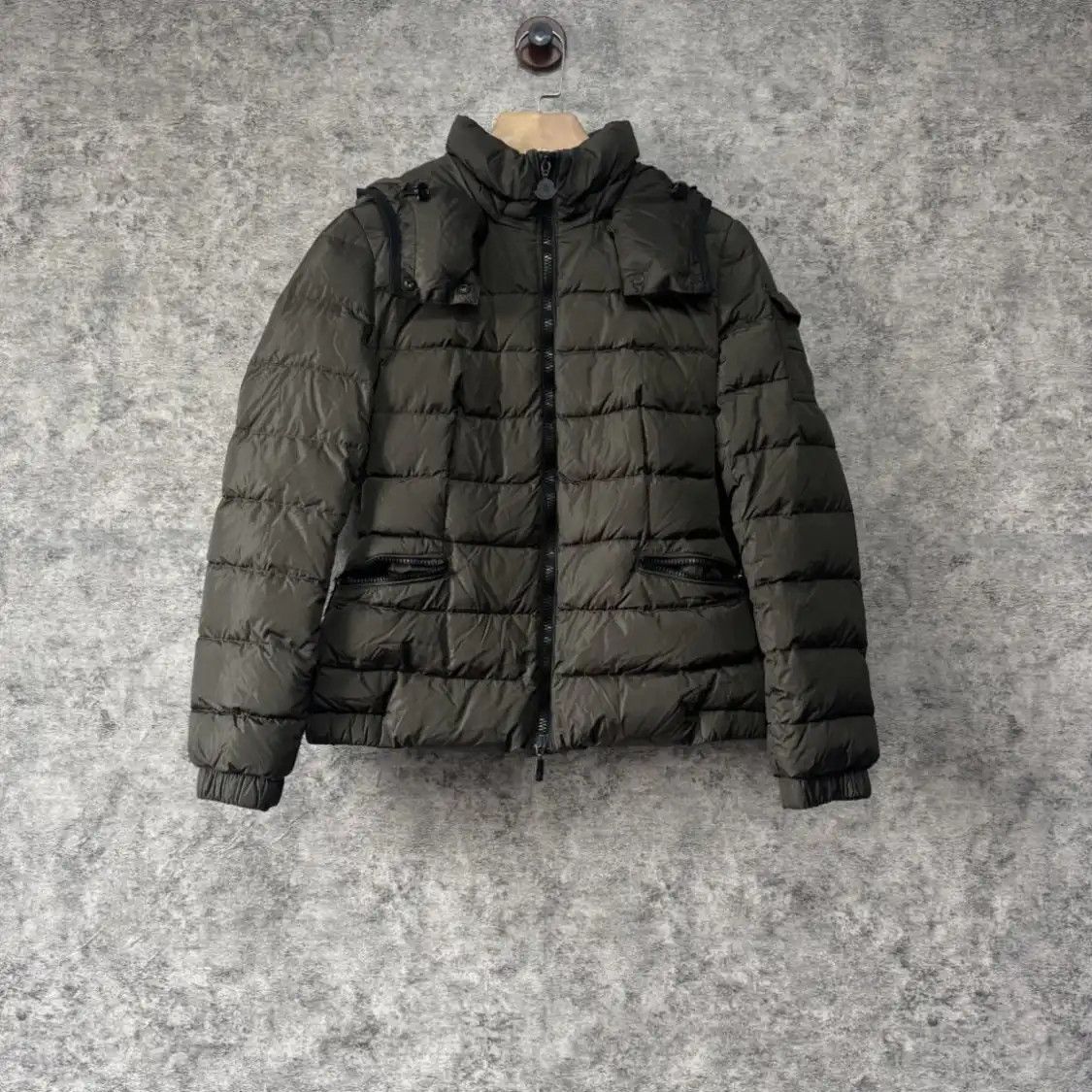 Moncler S Size Dark Green Polyester Women's Down Jacket, Women's