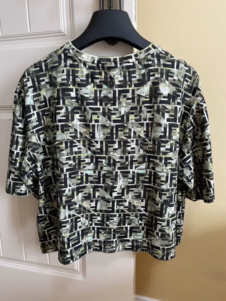 Fendi Fendi Double F Logo Printed Short Sleeve T-Shirt Size M / US 6-8 / IT 42-44 - 2 Thumbnail