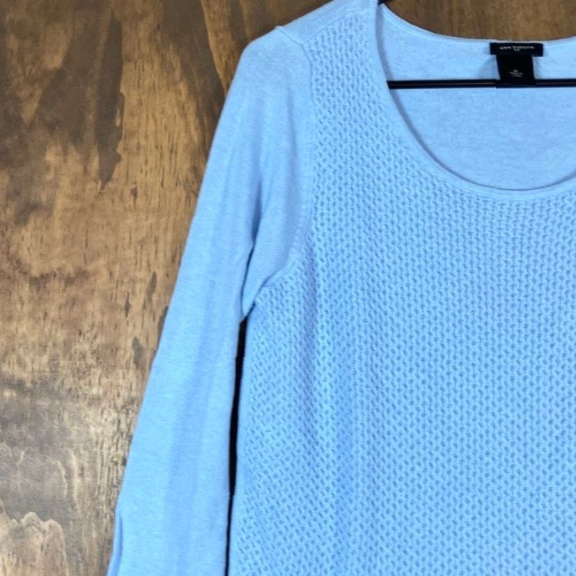 Ann Taylor Ann Taylor Sweater Womens Periwinkle Cable Knit Scoop Neck Stretch Medium Size M / US 6-8 / IT 42-44 - 4 Thumbnail