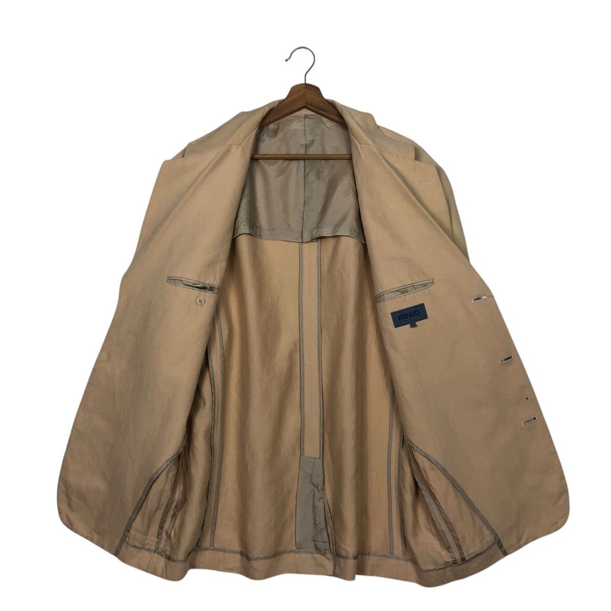 Japanese Brand Kenzo Paris Oversized Beige Cotton Blazer — Archival Look Size US M / EU 48-50 / 2 - 14 Thumbnail