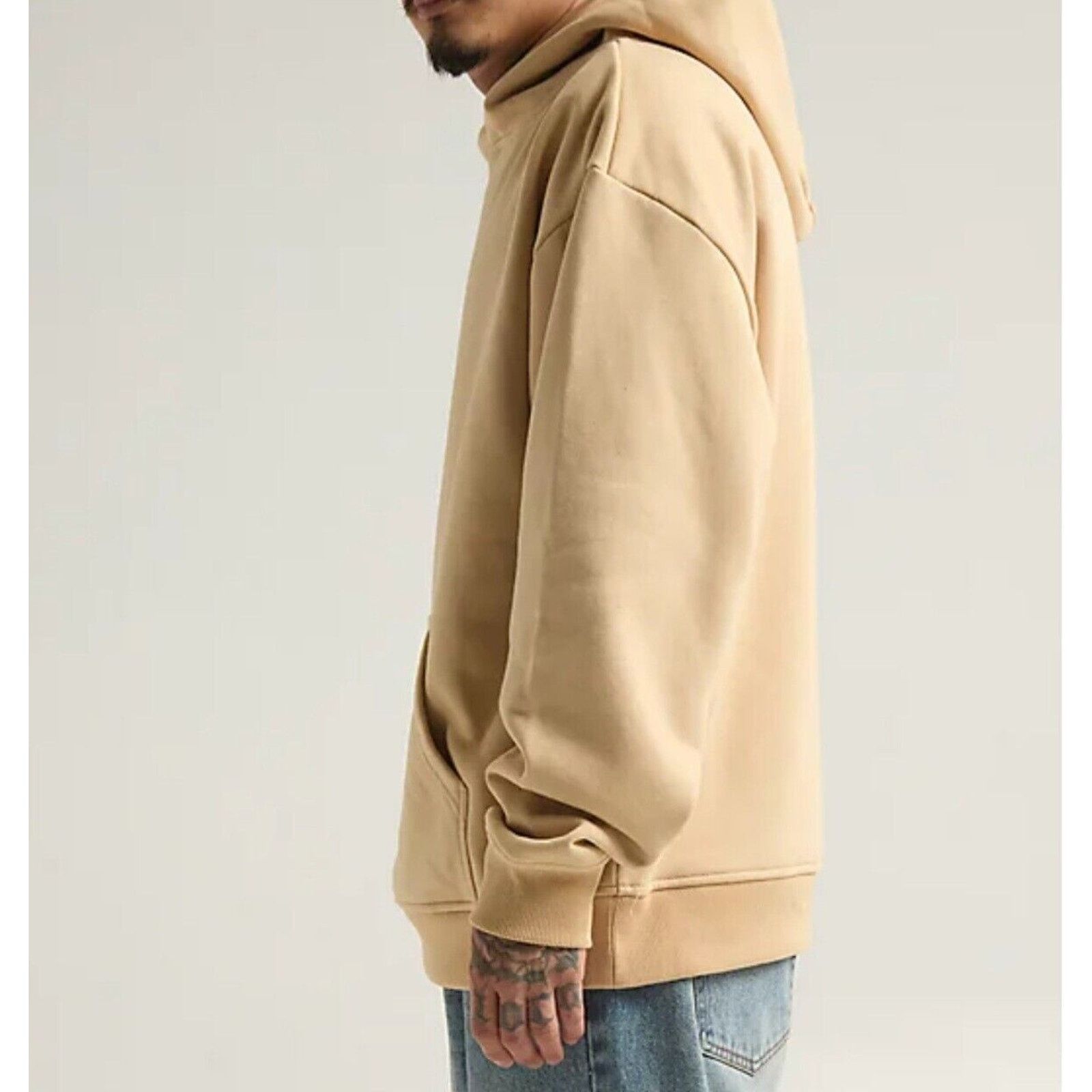 Vintage Shaka Wear Hoodie Heavyweight Cotton Essentials Oatmeal Size US XL / EU 56 / 4 - 3 Thumbnail