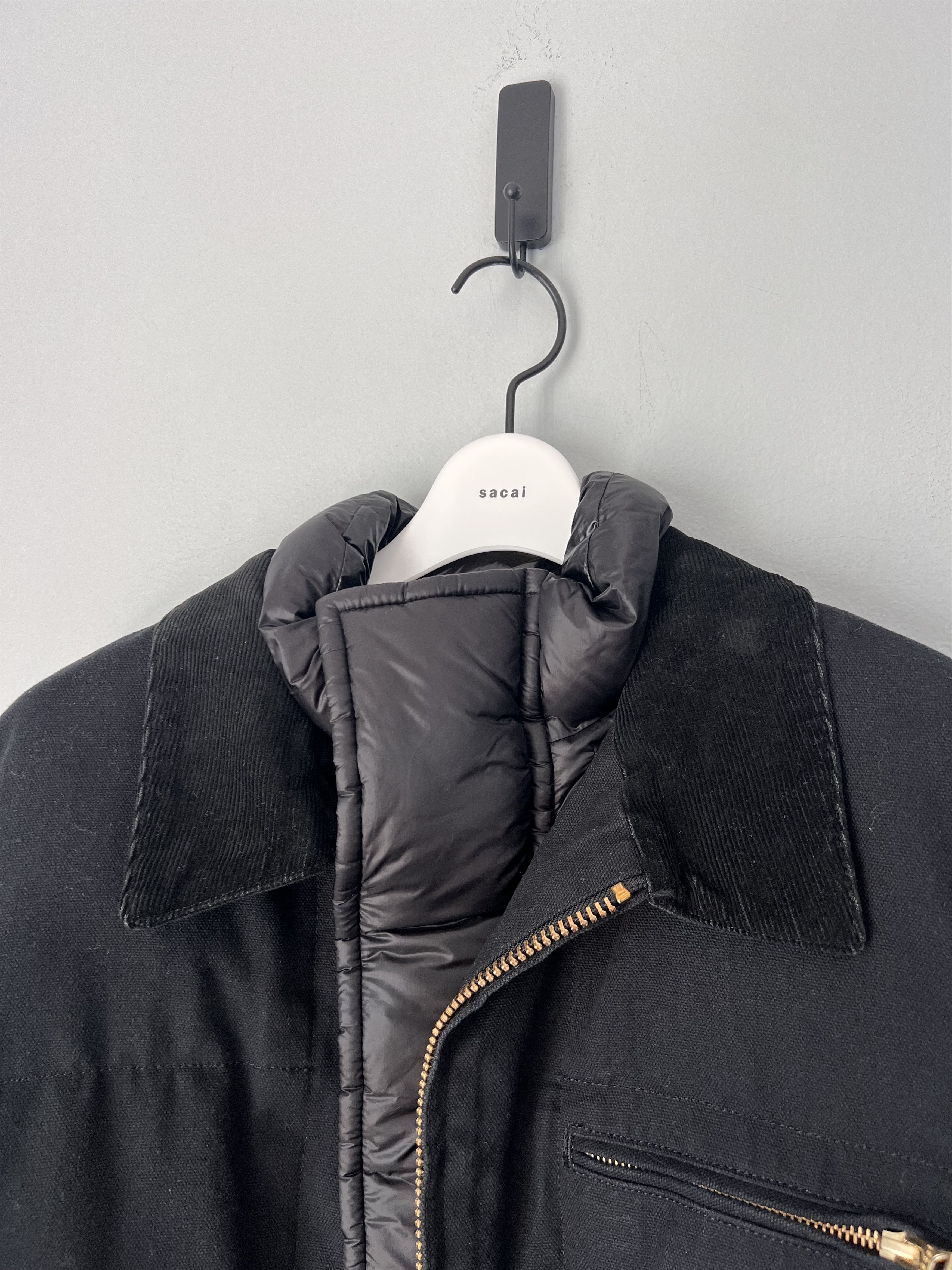 Carhartt × Sacai Sacai Carhartt WIP Washed Duck Puffer Jacket in Black Size US L / EU 52-54 / 3 - 2 Thumbnail