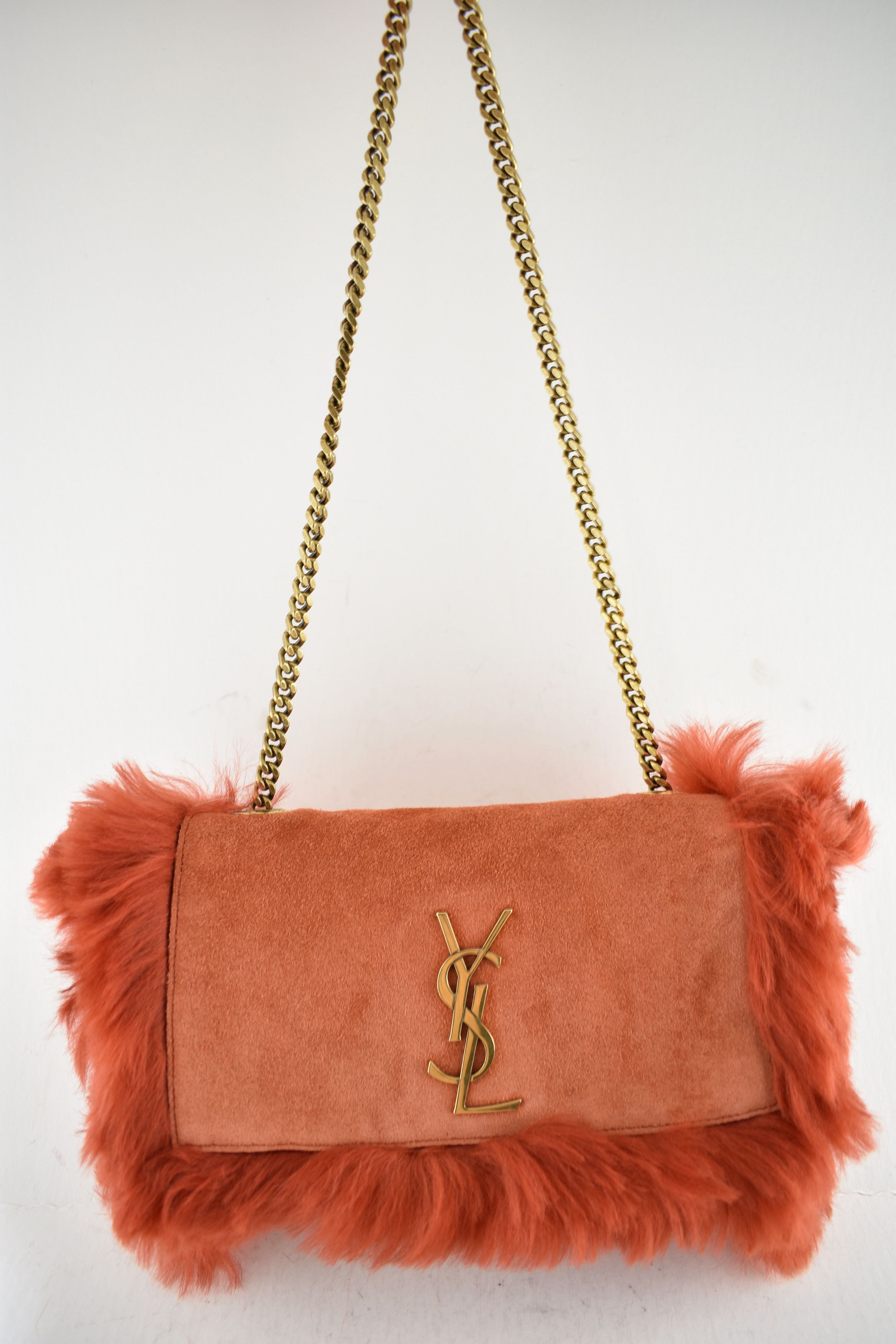 Saint Laurent Paris Small Kate YSL Logo Reversible Faux Fur Suede Shoulder Bag Size ONE SIZE - 6 Thumbnail