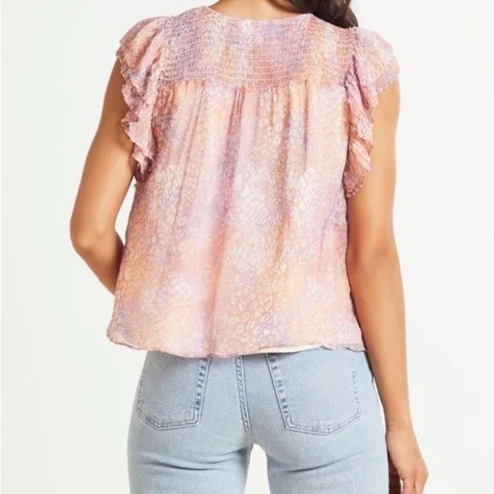 BB Dakota BB Dakota Dreams Are Made Of Tie Dye Short Sleeve Ruffle Top Size M / US 6-8 / IT 42-44 - 2 Thumbnail
