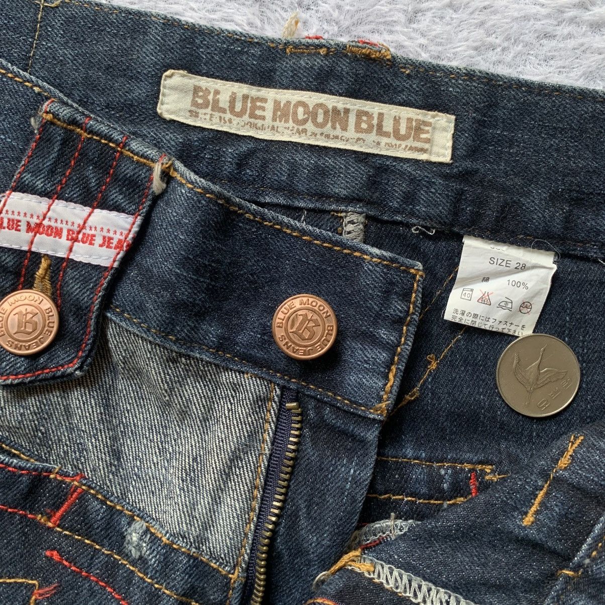 If Six Was Nine Crazy design by blue moon blue denim pants Size US 32 / EU 48 - 6 Thumbnail