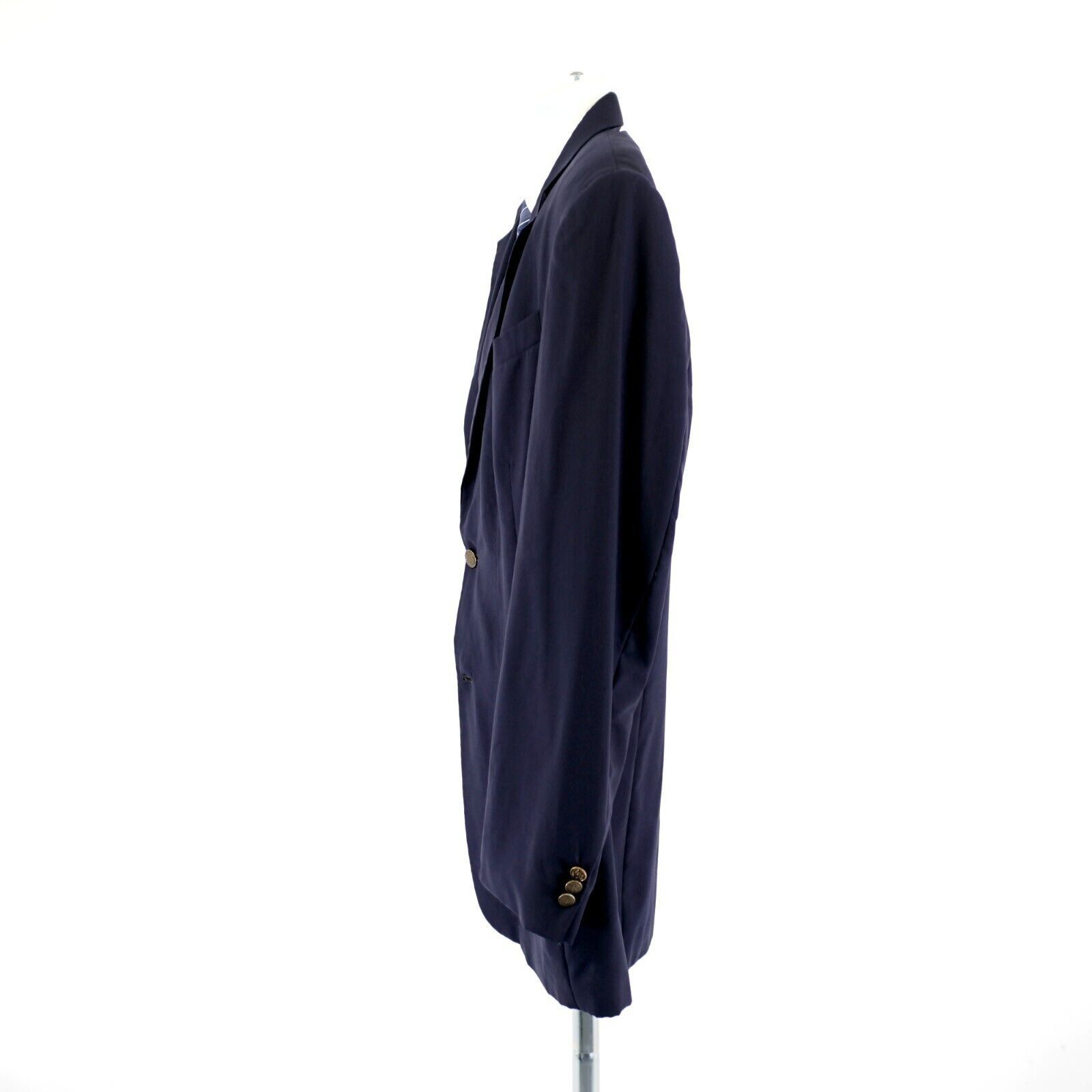Oscar De La Renta Oscar De La Renta Blue Wool 2 Bronze Button Blazer 42L / Sli Size 38R - 5 Thumbnail
