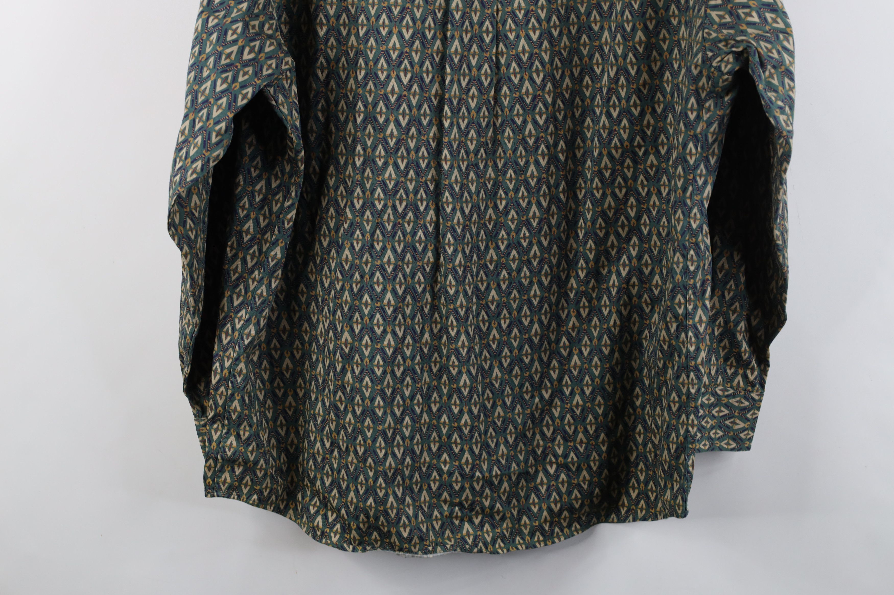 Vintage Vintage 90s Streetwear Collared Button Down Shirt Green Size US L / EU 52-54 / 3 - 11 Thumbnail