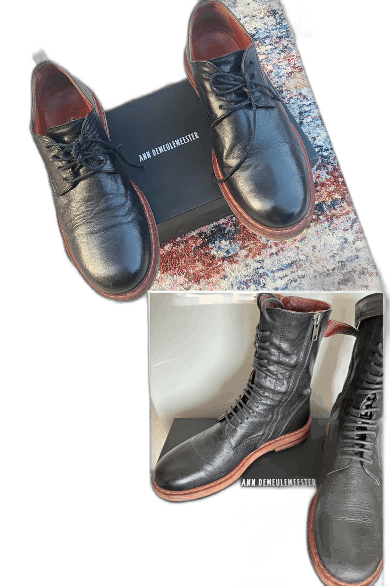 Ann Demeulemeester Black Derby Leather Shoes, Women's (Size 8)