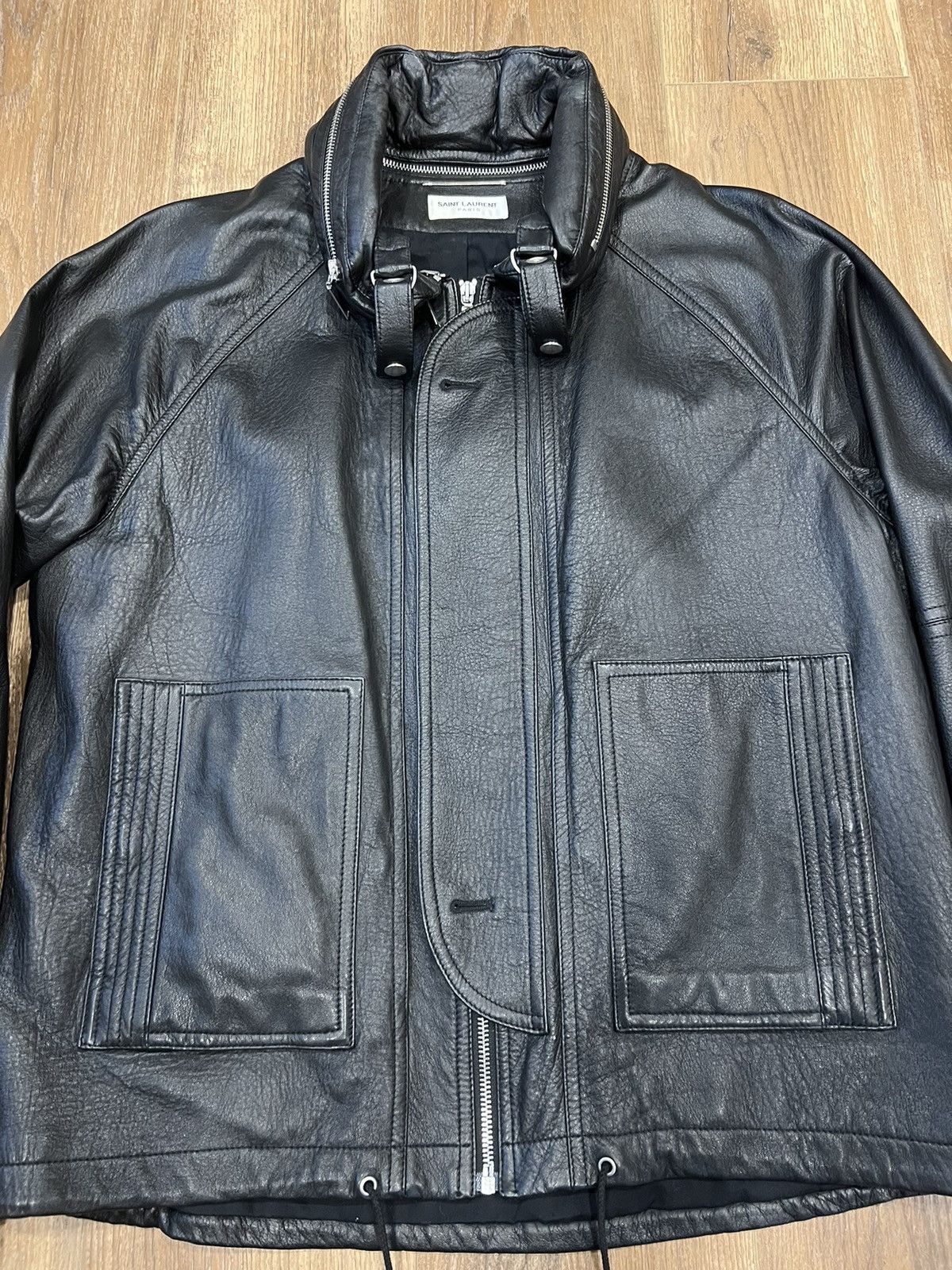 Saint Laurent Paris Lamb Skin Bomber Jacket Size US L / EU 52-54 / 3 - 2 Thumbnail