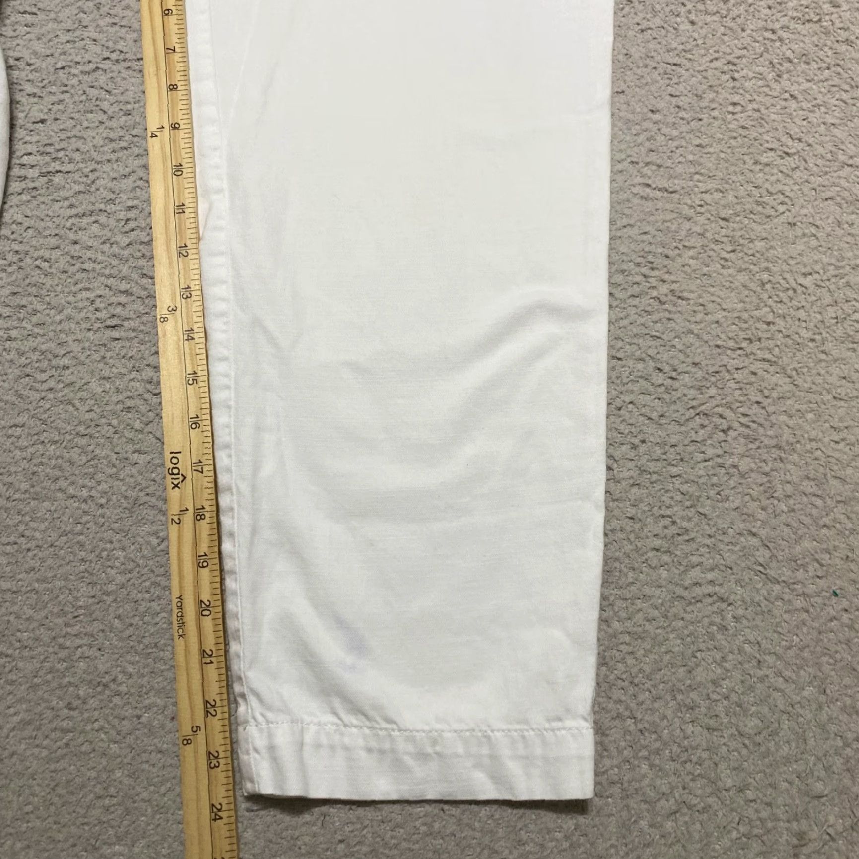 Talbots Talbots Womens Pants 8 White Cargo Straight High Rise Elastic Waist Regular Size 30" / US 8 / IT 44 - 6 Thumbnail