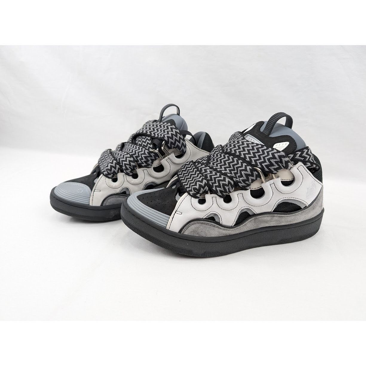 Lanvin o1rshd1 Curb Sneakers in White/Anthracite Size US 8 / EU 41 - 16 Thumbnail