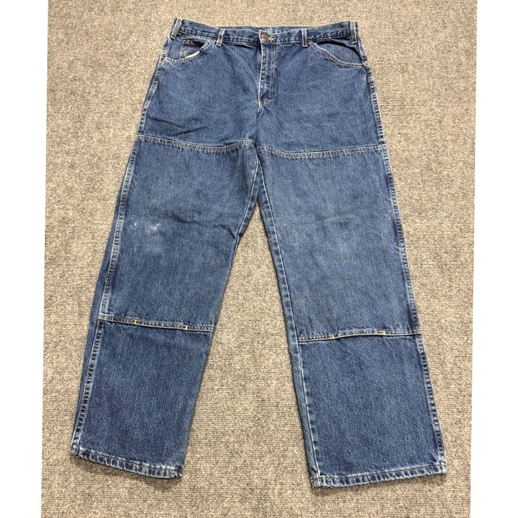Dickies Dickies Jeans Bootcut Mens 38x30 Regular Inseam 31 Blue Cotton Light Wash Double Knees Workwear Mens Jeans Blue Denim Size US 38 / EU 54 - 2 Thumbnail