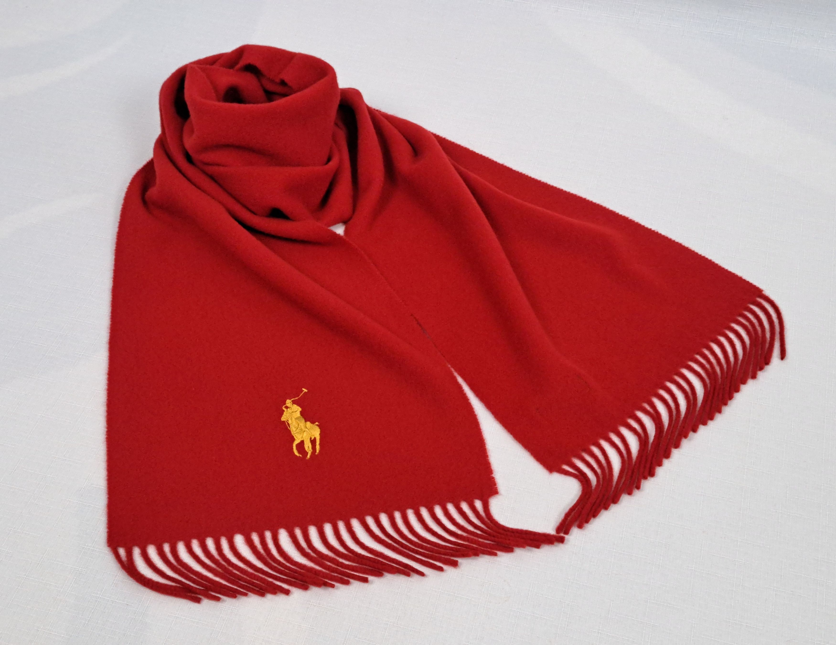 Polo Ralph Lauren Polo Ralph Lauren embroidered big pony logo solid scarf. Size ONE SIZE - 1 Thumbnail