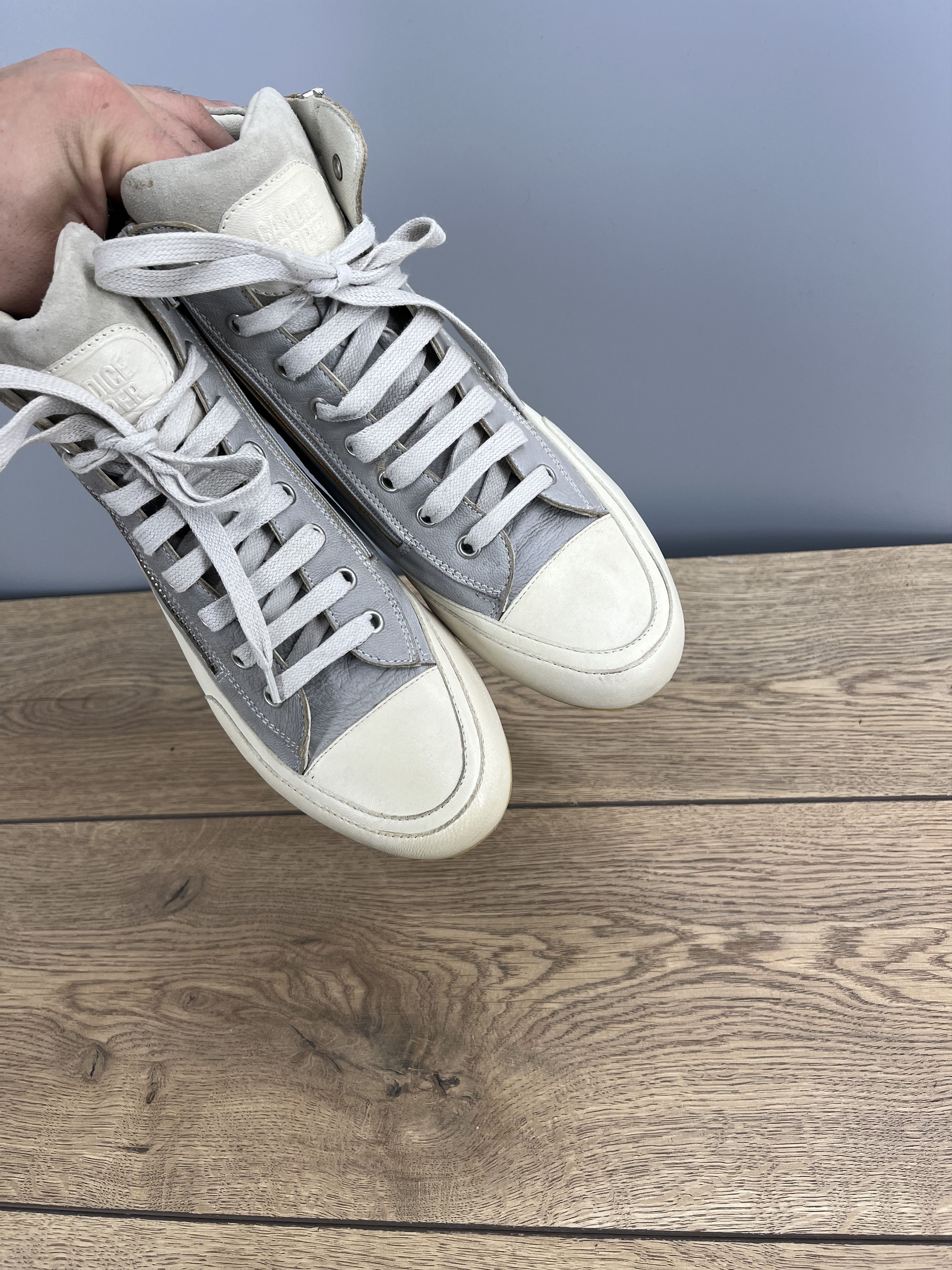 Vintage Candice Cooper Hi-Top Leather Sneakers EU 41 Gray Size US 9.5 / IT 39.5 - 10 Thumbnail