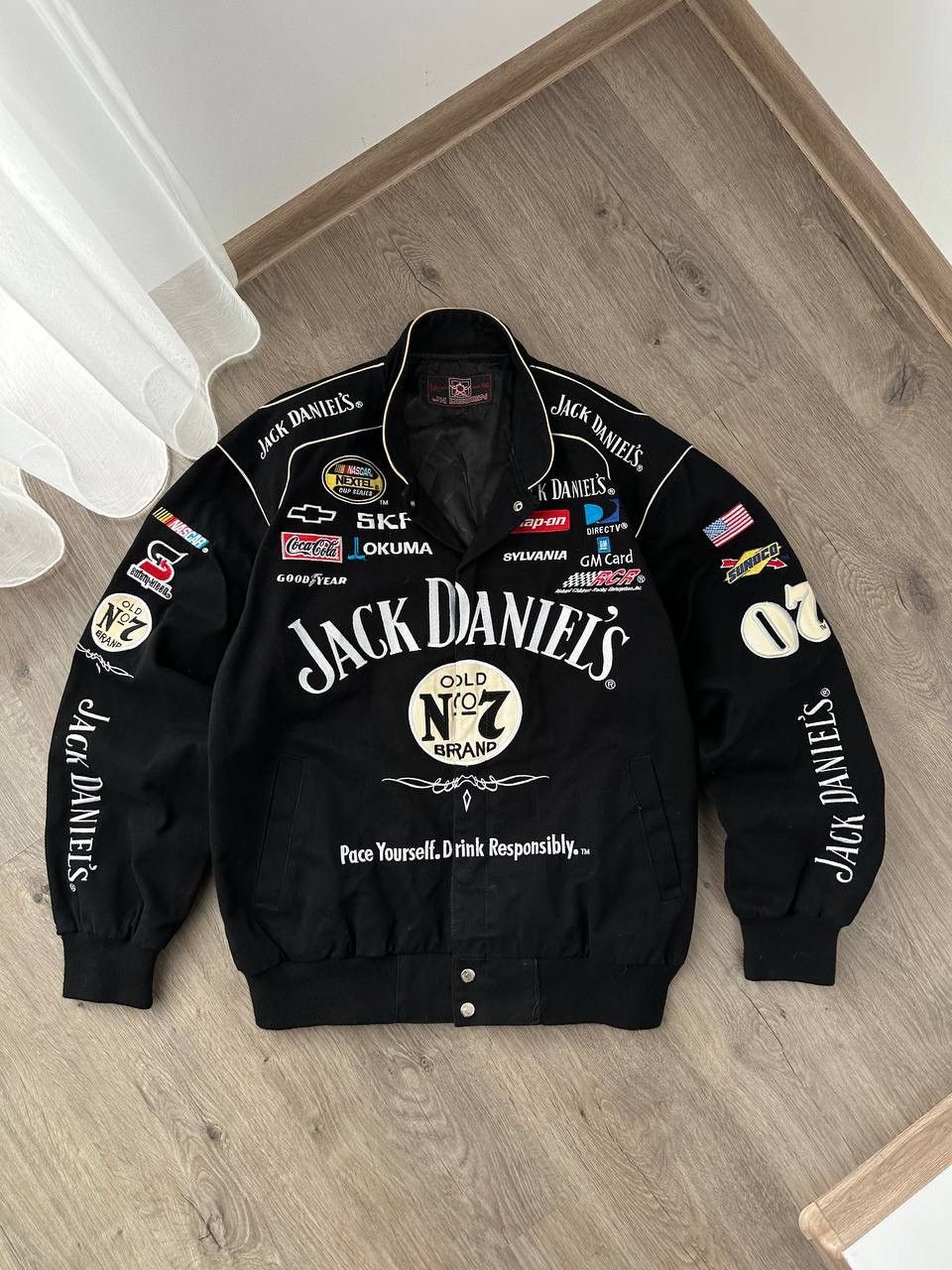NASCAR × Vintage Vintage Jack Daniel’s NASCAR Racing Denim Black Jacket Size US M / EU 48-50 / 2 - 2 Thumbnail