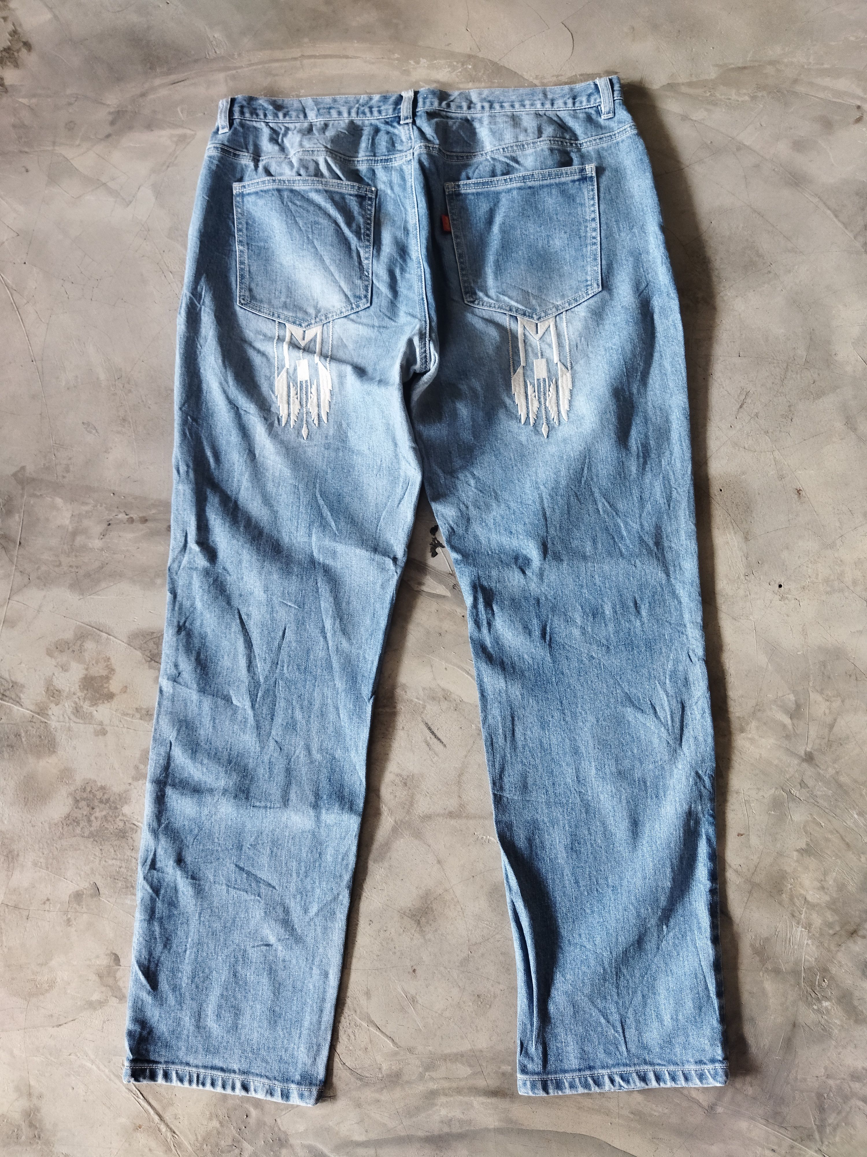 Vintage VINTAGE INDIAN LIGHT BLUE JEANS PANTS Size US 35 - 7 Thumbnail