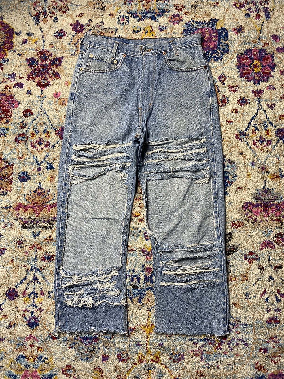 Levi's Levis Lot 550 Custom Destroyed Jeans Relaxed Fit Denim W30 Size US 30 / EU 46 - 1 Thumbnail