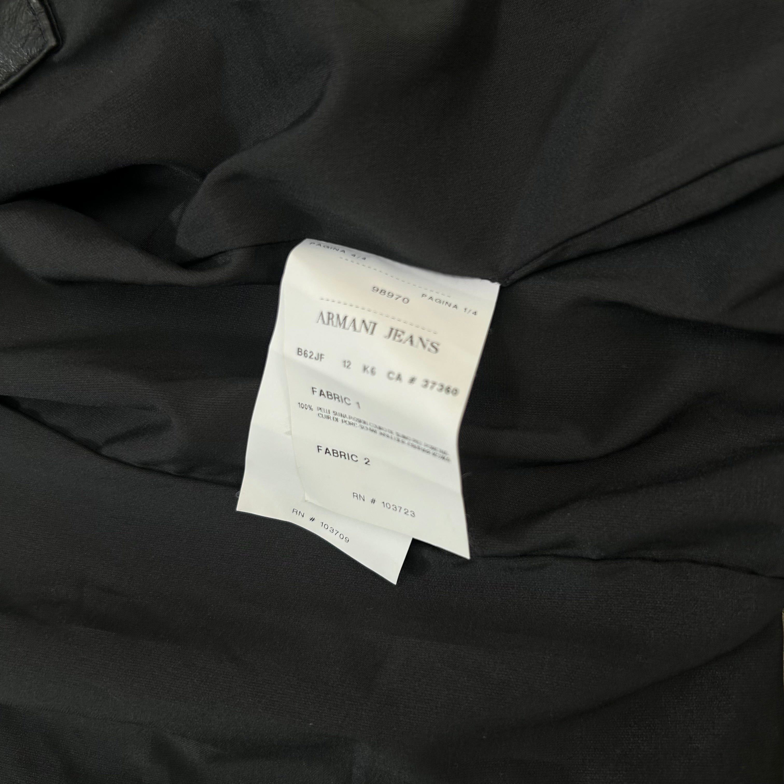 Armani Armani Jeans 2000's Black and White Leather Jacket Size US M / EU 48-50 / 2 - 9 Thumbnail