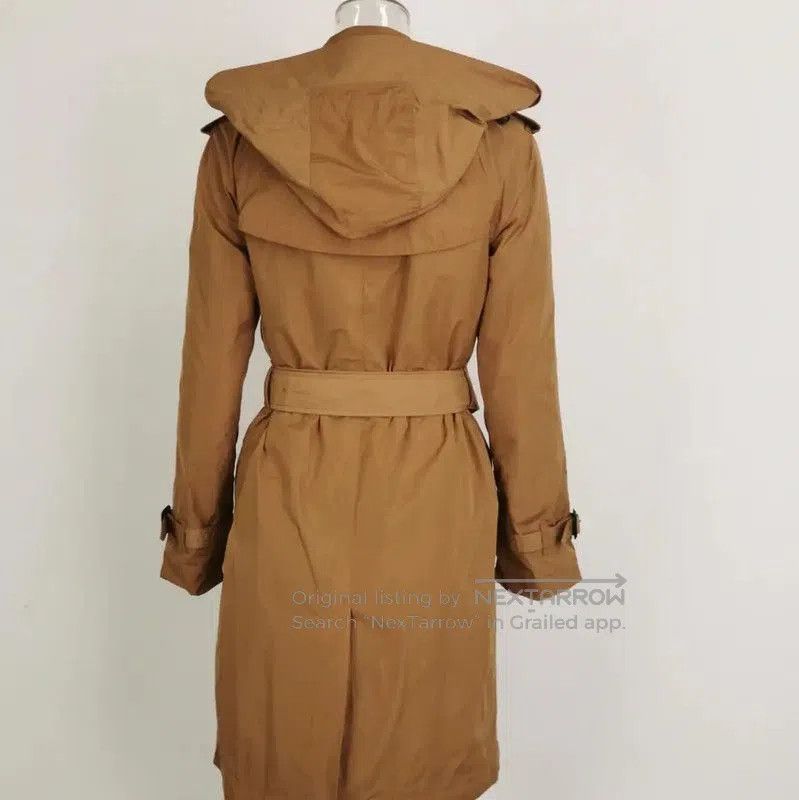 Burberry Burberry Khaki Cotton Check Long Trench Coat. Size S / US 4 / IT 40 - 8 Thumbnail