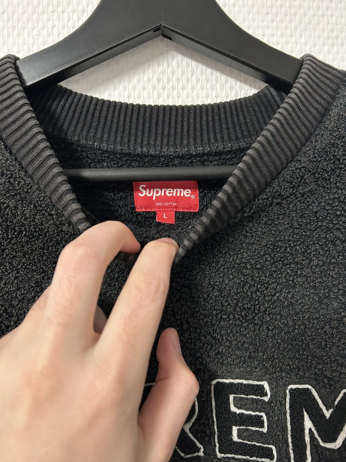 Supreme Supreme - SS17 Terry Crewneck Schwarz 🖤🤍 Size US L / EU 52-54 / 3 - 2 Thumbnail