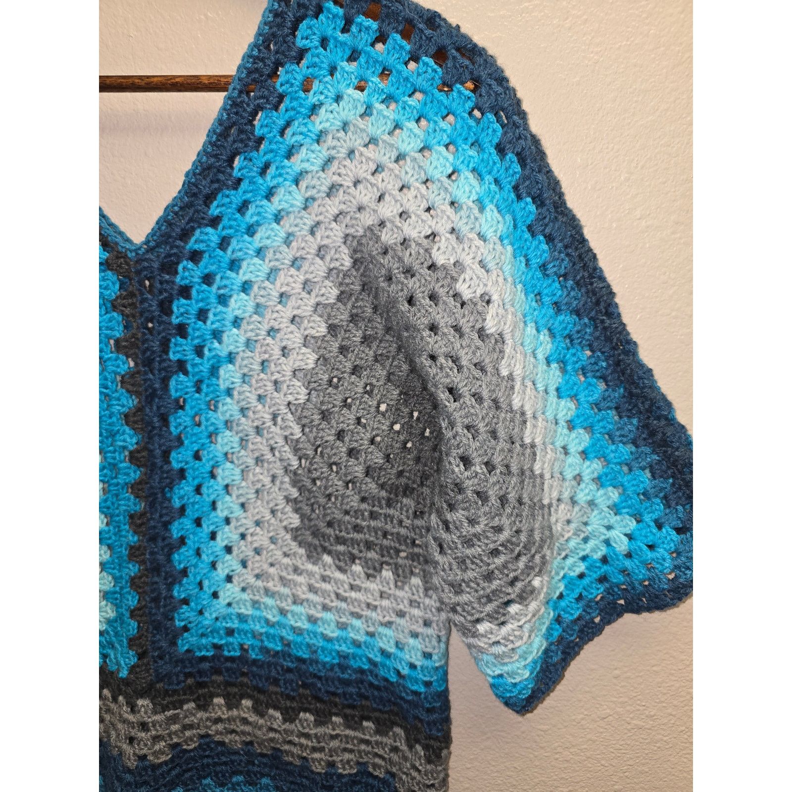 Other Crochet Top Jumper Blue Multicolor Crochet Beach Coverup Size M / US 6-8 / IT 42-44 - 4 Thumbnail