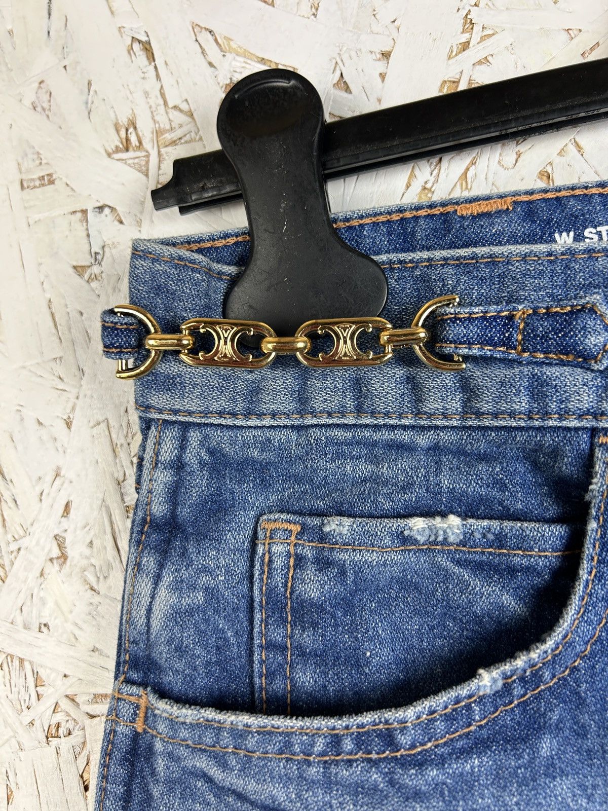 Celine × Hedi Slimane Celine Hedi Straight Leg Jeans Triomphe N548 173N 08SN Size 29" - 3 Thumbnail
