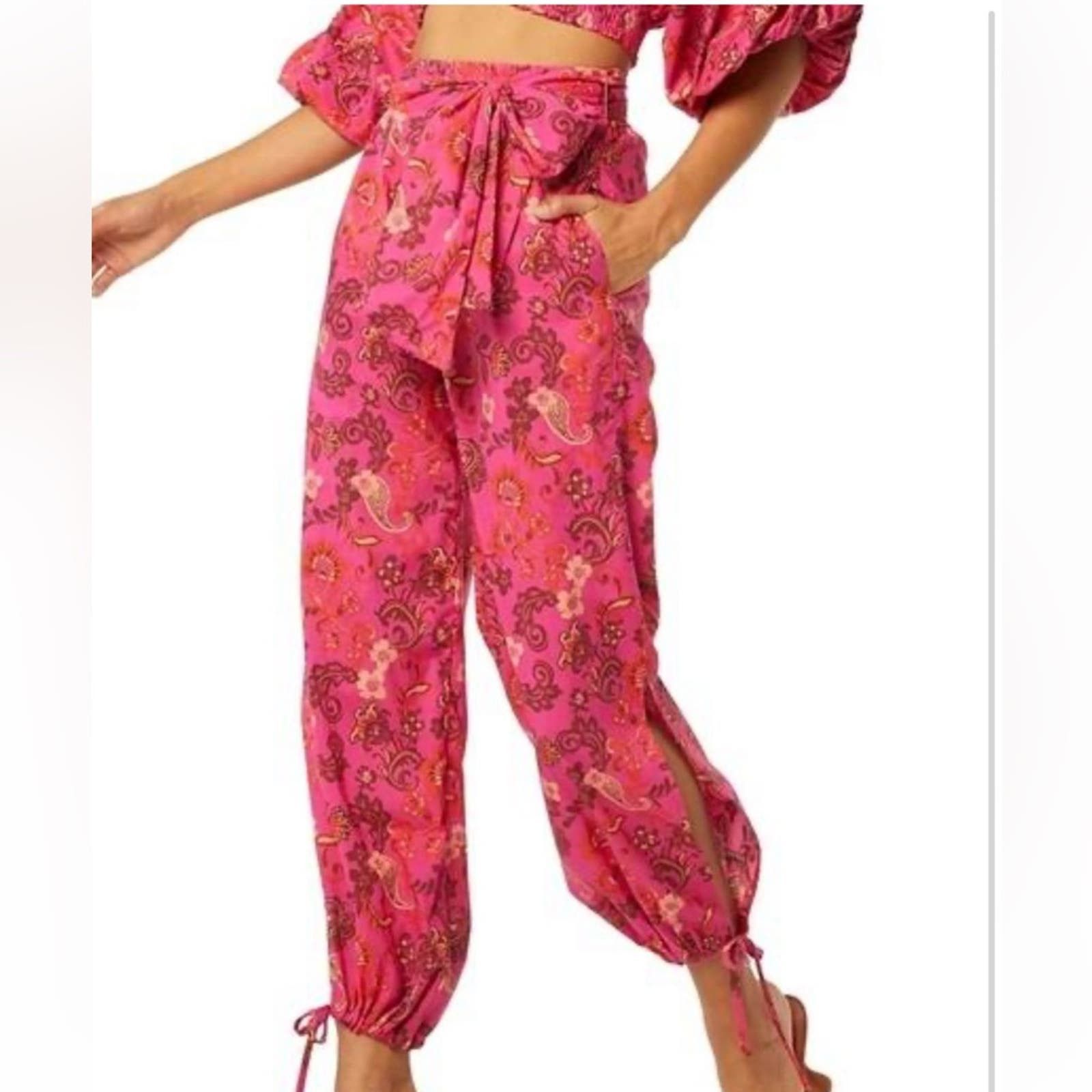 image of Misa Los Angeles Misa Floral Breezy Pants Pink Size Medium, Women's