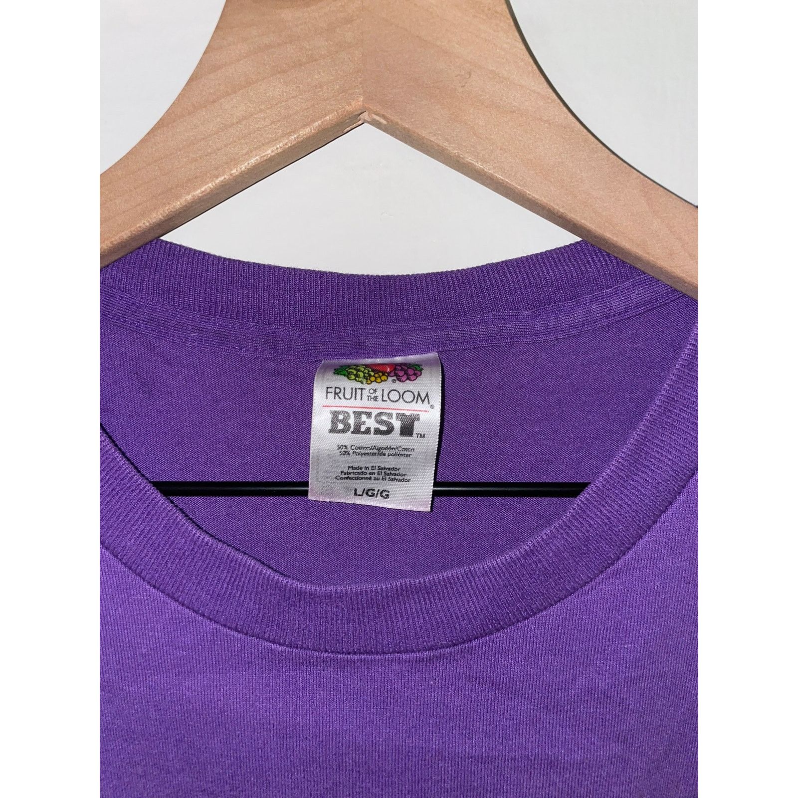 Fruit Of The Loom Vintage Artbreak Shirt Art Break Purple Tee Y2K 2005 Large Size US L / EU 52-54 / 3 - 5 Thumbnail