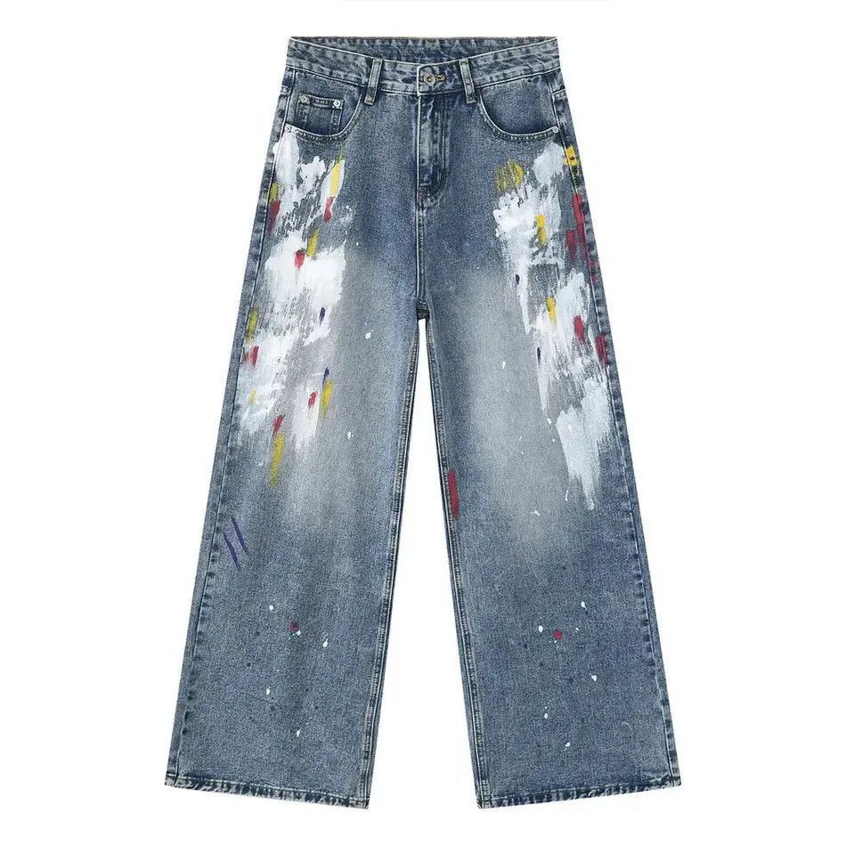 Japanese Brand Retro High Street Graffiti Loose Casual Jeans Size US 32 / EU 48 - 5 Thumbnail