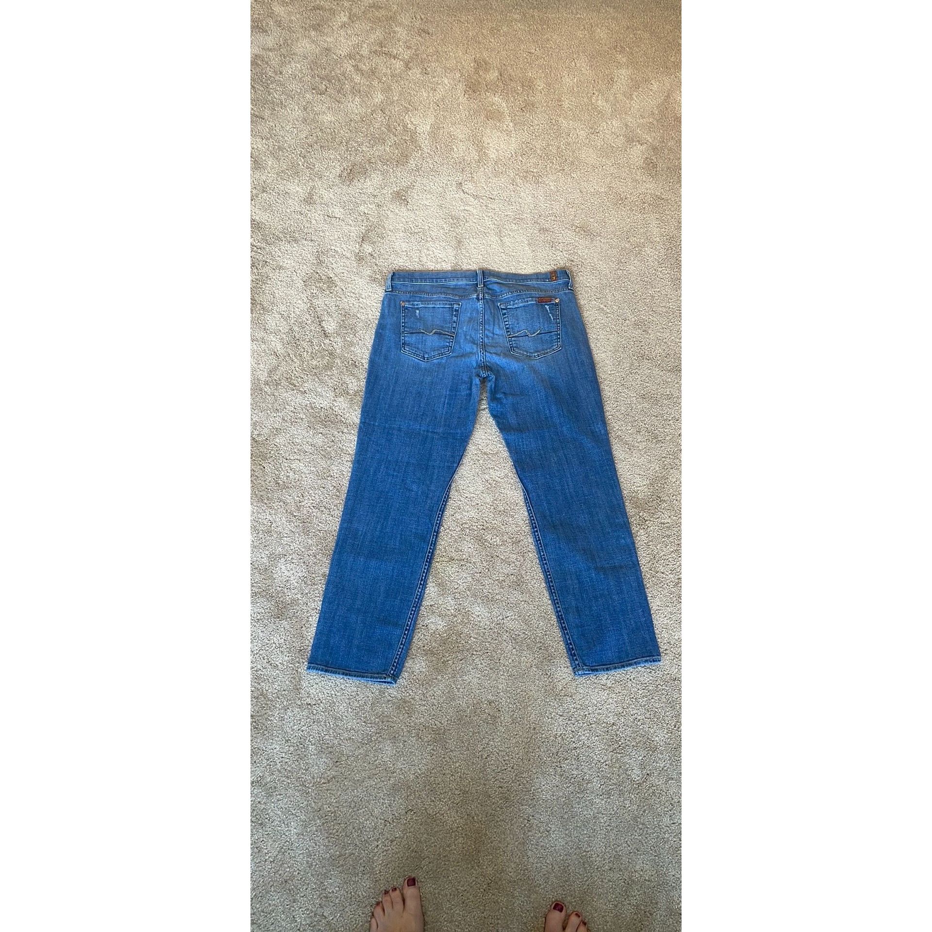7 For All Mankind 7 For All Mankind Womens Straight Leg Medium Wash Jeans Size Size 32" / US 10 / IT 46 - 2 Thumbnail
