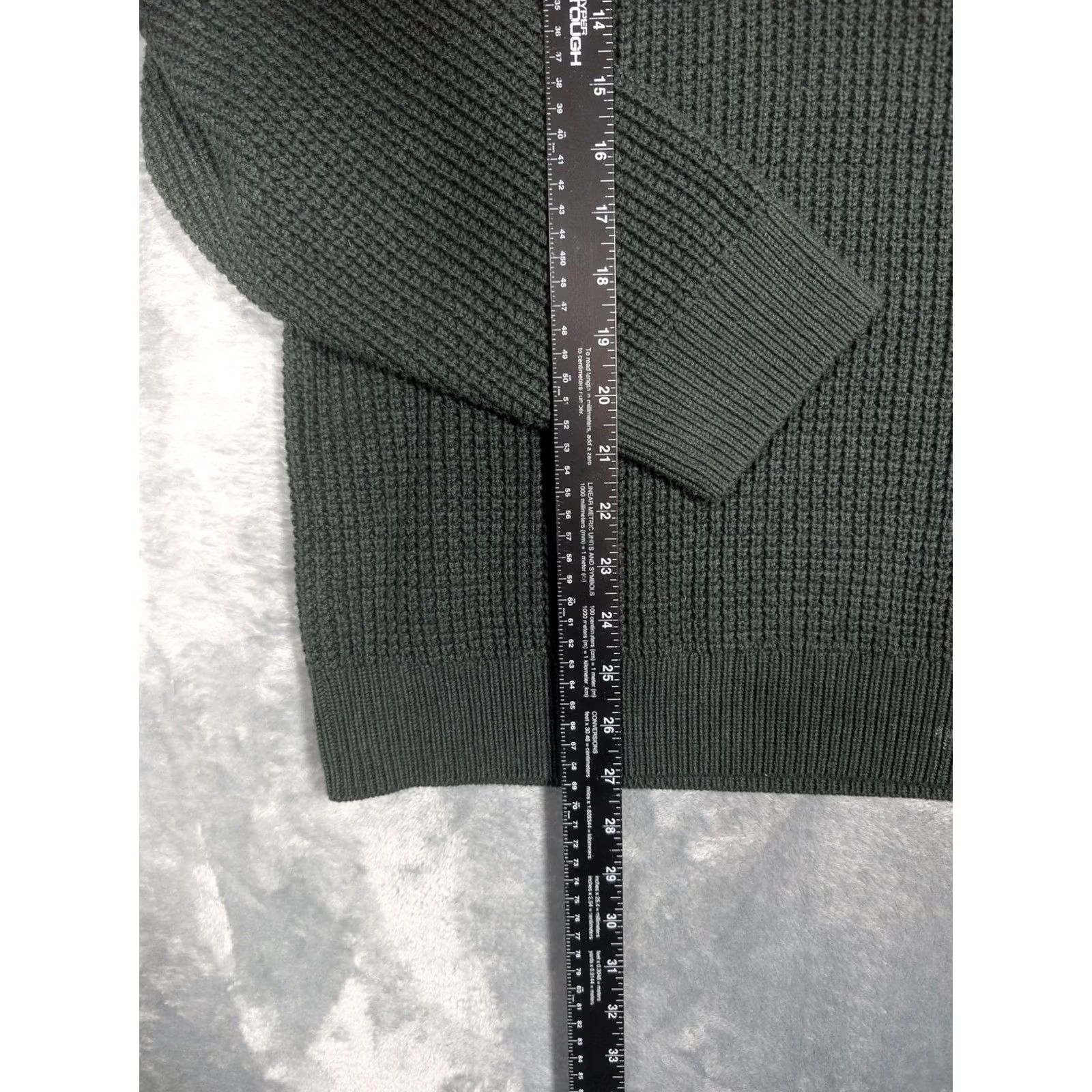 Vintage L.L. Bean Sweater Mens 2XL Green 1/4 Zip Mock Neck Organic Cotton Waffle Knit Pullover Mens Regular Long Sleeve Hoodie? Size US XXL / EU 58 / 5 - 2 Thumbnail