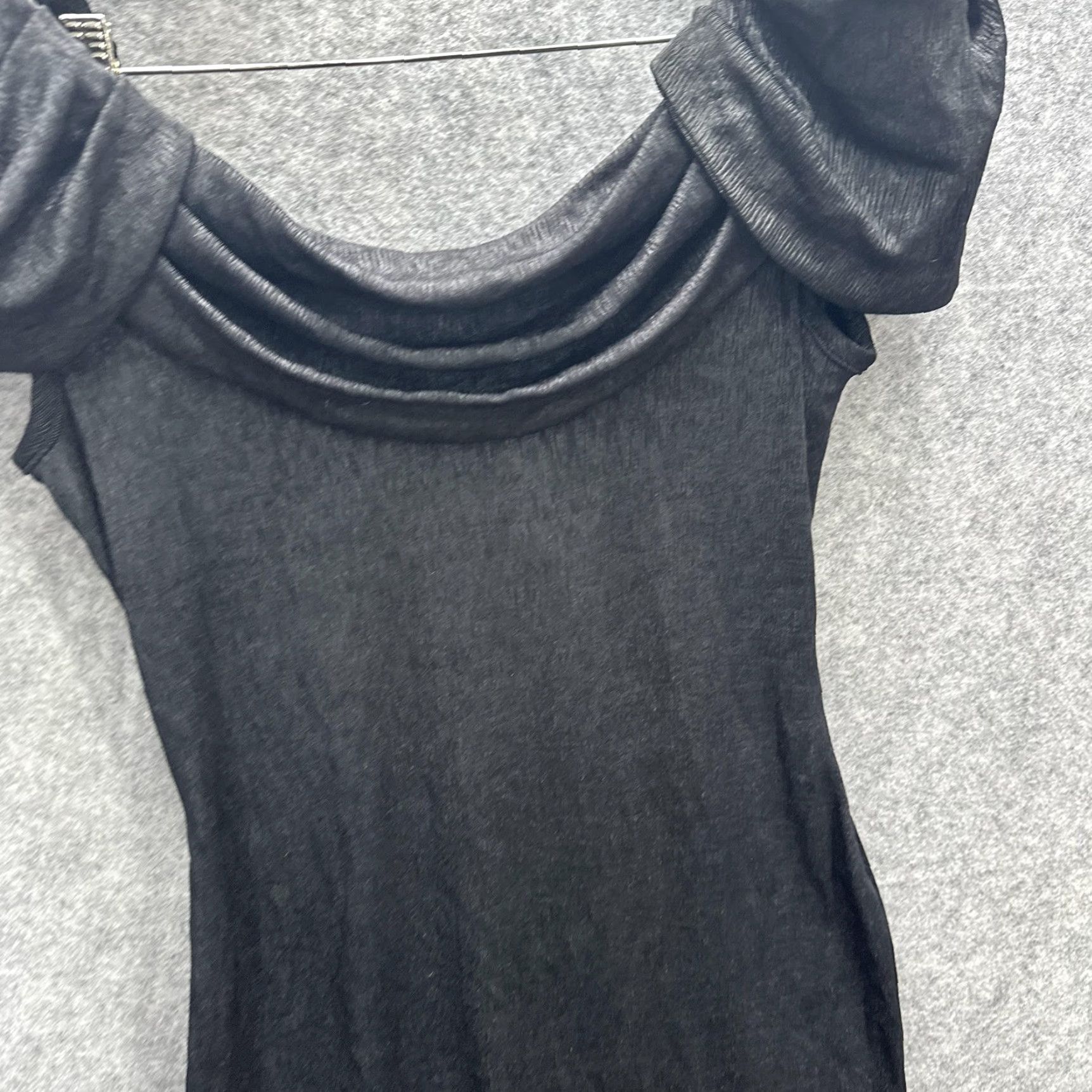 Vintage VINTAGE A La Carte Dress Womens 11-12 Black Cowl Neck Ruched Party Mini 80s Size XL / US 12-14 / IT 48-50 - 6 Thumbnail